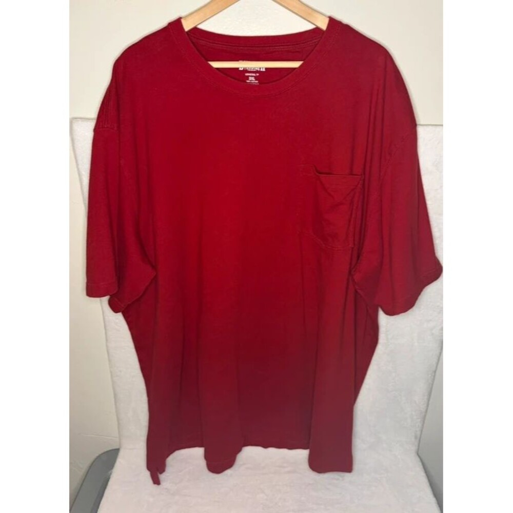 Duluth Trading Company Men’s 3XL Tall Red Longtail T Pocket T-Shirt 100% Cotton